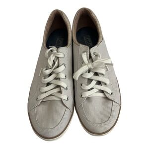 Keds‎ Womens Size 8 Center Ticking Stripe Beige White Athletic Shoes Sneakers